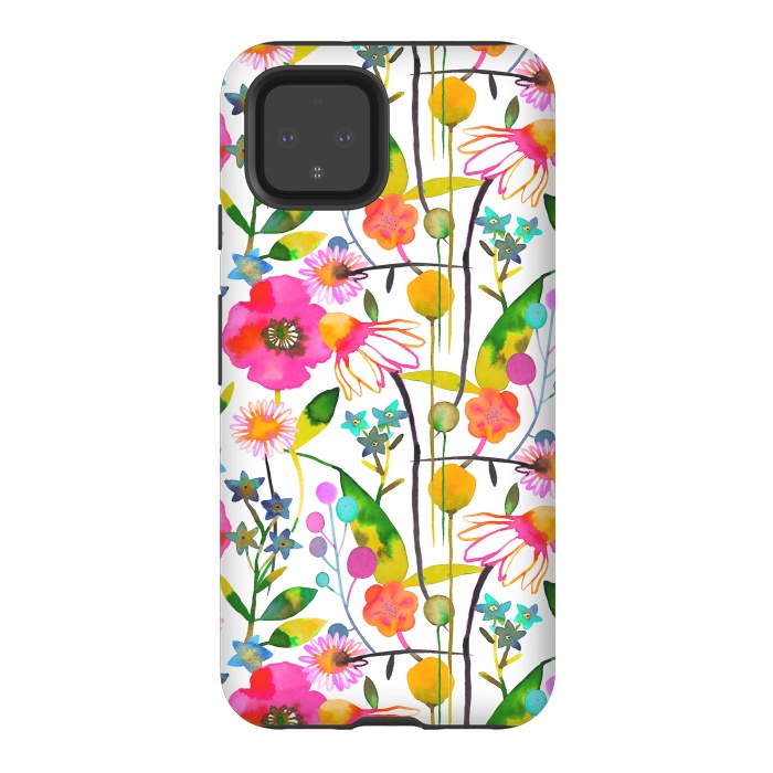 Pixel 4 StrongFit Happy Spring Flowers by Ninola Design