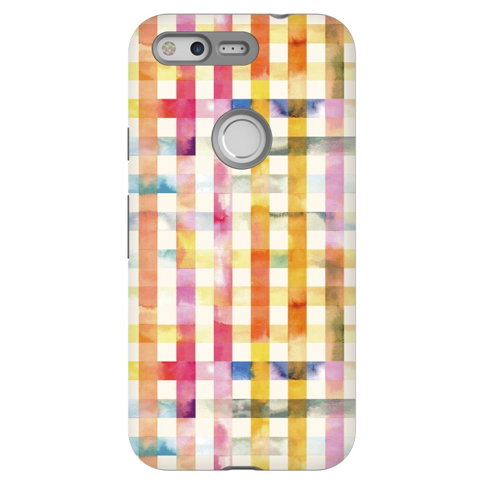 Pixel StrongFit Vichy Gingham Watercolor Yellow by Ninola Design