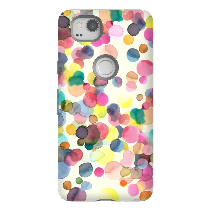 Pixel 2 StrongFit Watercolor Colorful Dots by Ninola Design