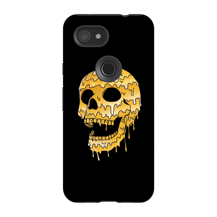 Pixel 3A StrongFit Gold Skull by Coffee Man