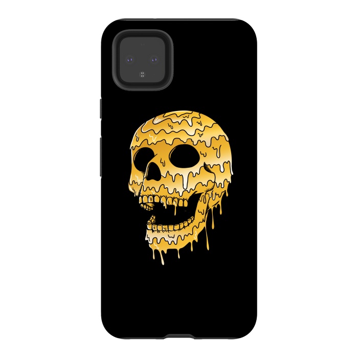 Pixel 4XL StrongFit Gold Skull by Coffee Man