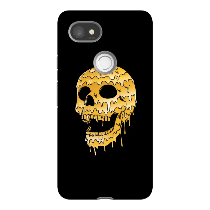 Pixel 2XL StrongFit Gold Skull by Coffee Man