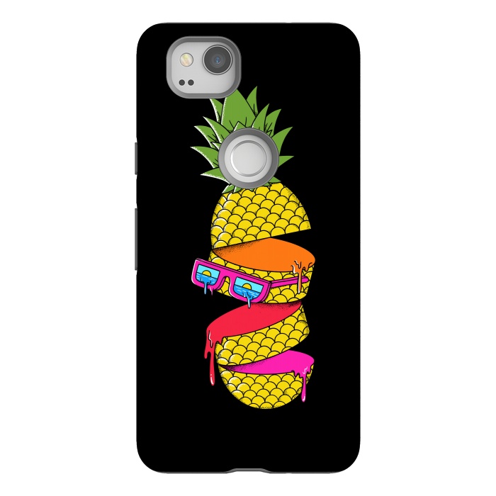 Pixel 2 StrongFit Pineapple colors Black by Coffee Man