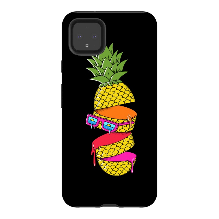 Pixel 4XL StrongFit Pineapple colors Black by Coffee Man