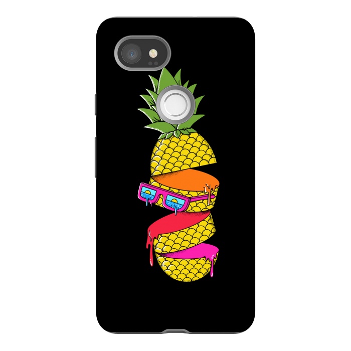 Pixel 2XL StrongFit Pineapple colors Black by Coffee Man