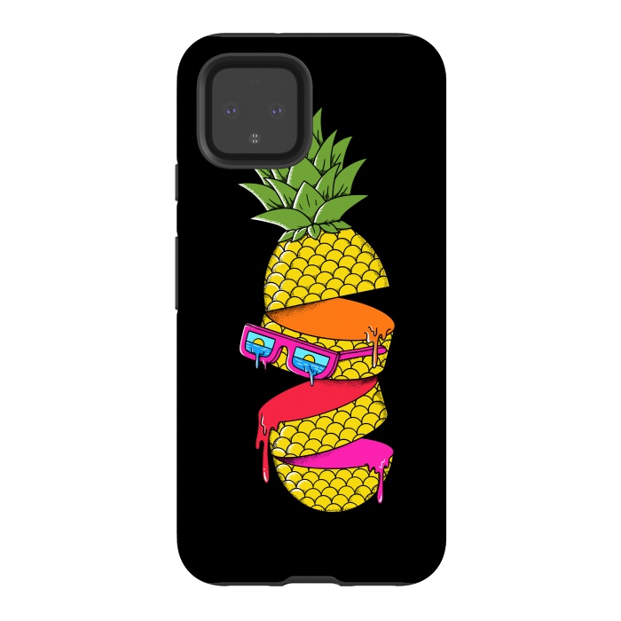 Pixel 4 StrongFit Pineapple colors Black by Coffee Man