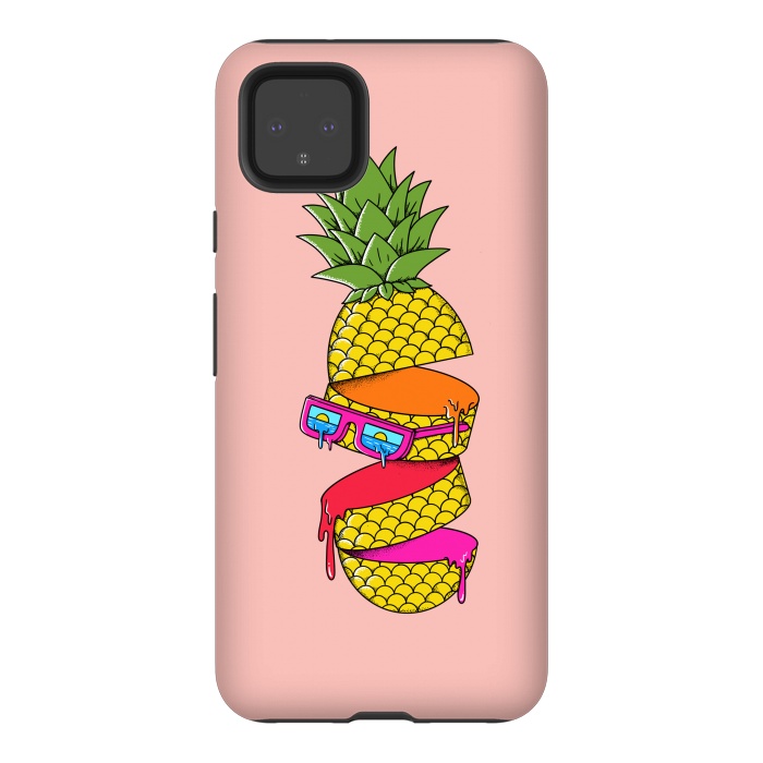 Pixel 4XL StrongFit Pineapple Colors Pink by Coffee Man