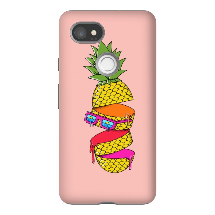 Pixel 2XL StrongFit Pineapple Colors Pink by Coffee Man
