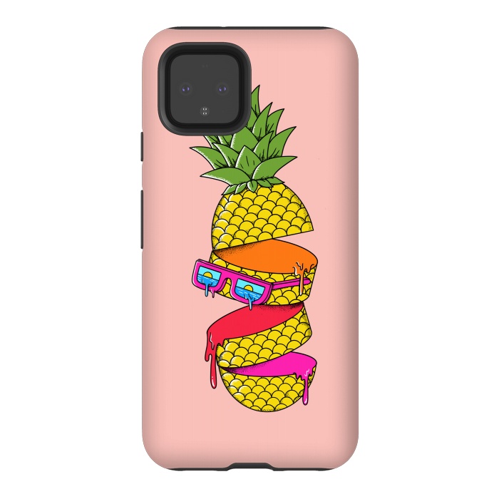 Pixel 4 StrongFit Pineapple Colors Pink by Coffee Man
