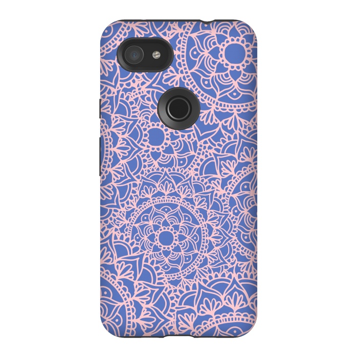 Pixel 3AXL StrongFit Pink and Mauve Mandala Pattern by Julie Erin Designs