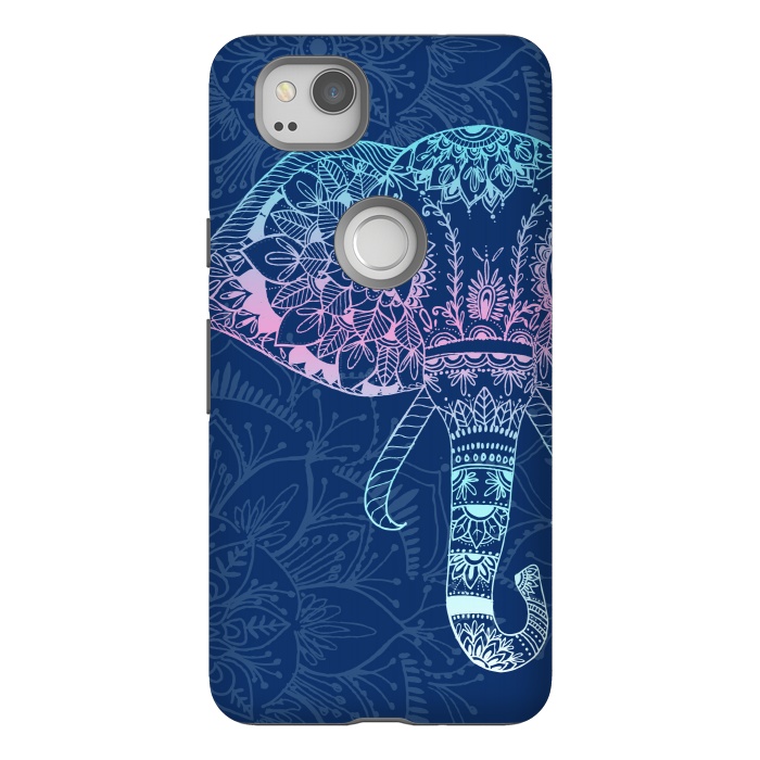 Pixel 2 StrongFit Elephant Floral by Rose Halsey