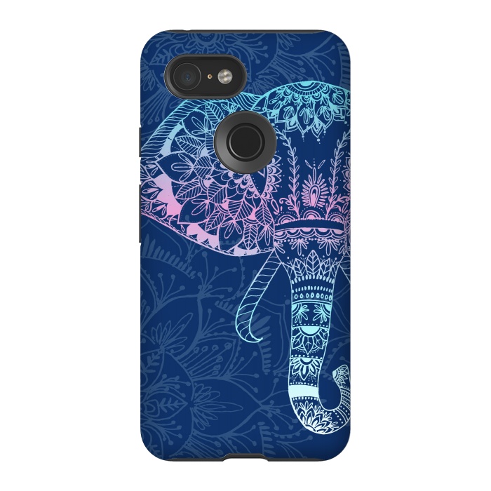 Pixel 3 StrongFit Elephant Floral by Rose Halsey