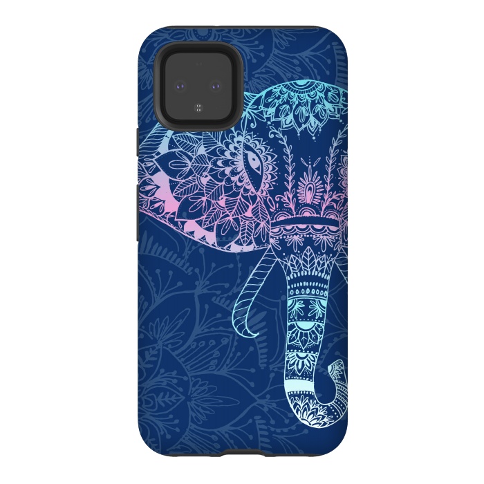 Pixel 4 StrongFit Elephant Floral by Rose Halsey