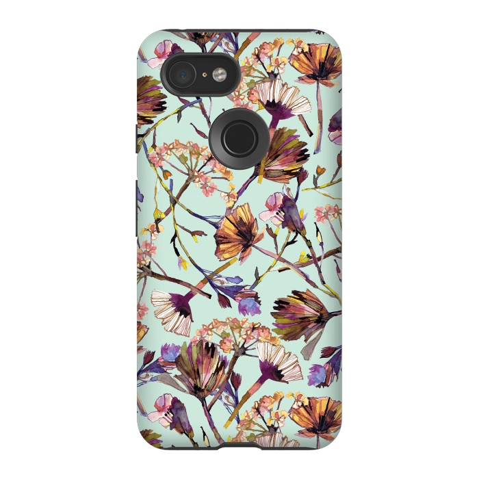 Pixel 3 StrongFit Dry Spring Flowers by Ninola Design