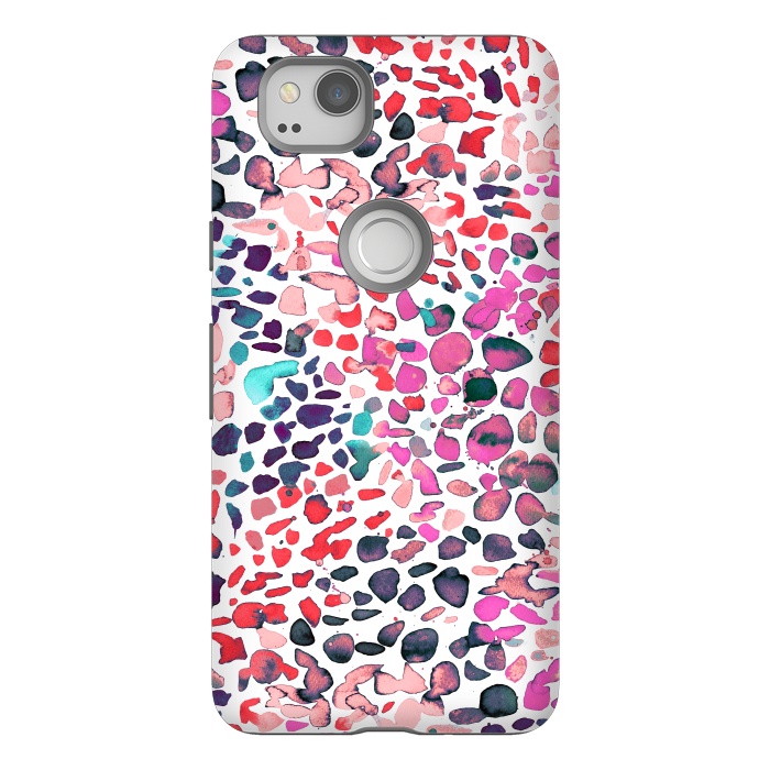 Pixel 2 StrongFit Speckled Painting Pink by Ninola Design