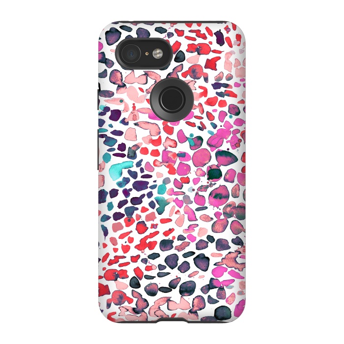 Pixel 3 StrongFit Speckled Painting Pink by Ninola Design