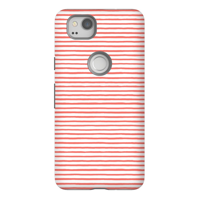 Pixel 2 StrongFit Marker Stripes Coral by Ninola Design