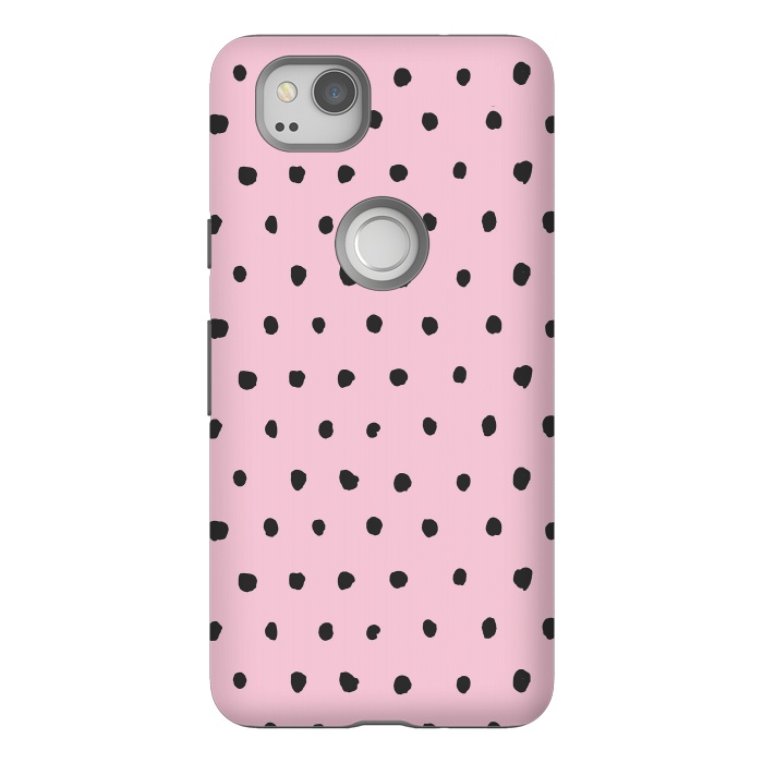 Pixel 2 StrongFit Artsy Dots Pink by Ninola Design