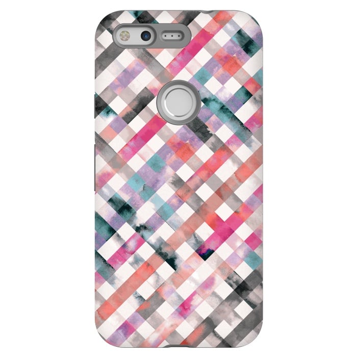 Pixel StrongFit Watercolor Vichy Gingham Pink by Ninola Design