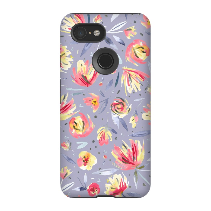 Pixel 3 StrongFit Festival Coral Peonies by Ninola Design