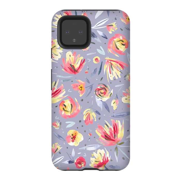 Pixel 4 StrongFit Festival Coral Peonies by Ninola Design