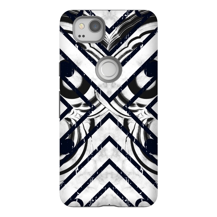Pixel 2 StrongFit Modern geometric black and white marble  by Oana 