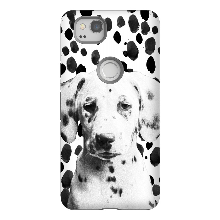 Pixel 2 StrongFit Cute dalmatian puppy and ink spots by Oana 