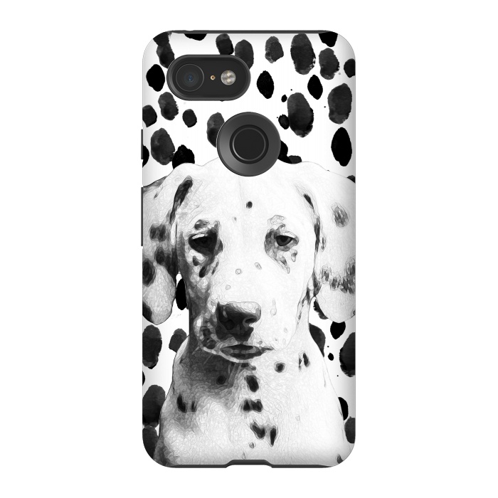 Pixel 3 StrongFit Cute dalmatian puppy and ink spots by Oana 