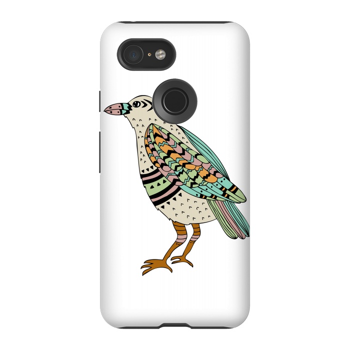 Pixel 3 StrongFit Playful Crow by Pom Graphic Design