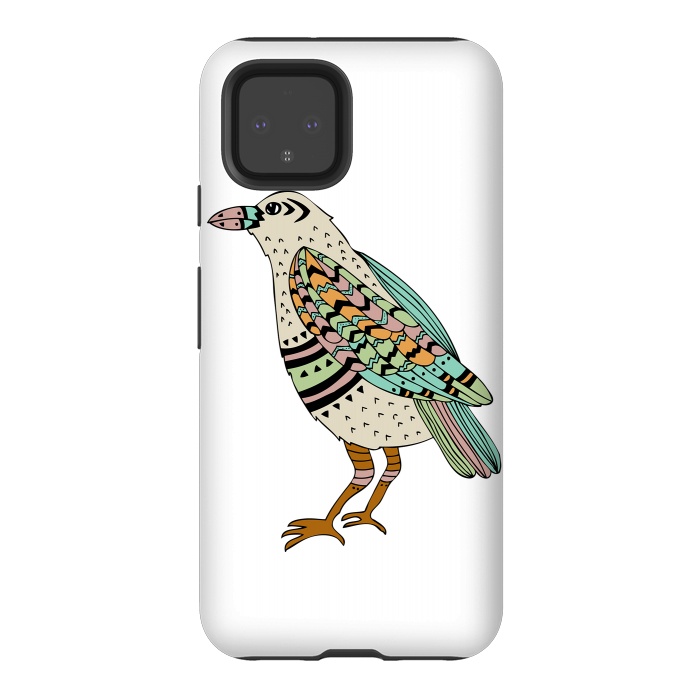 Pixel 4 StrongFit Playful Crow by Pom Graphic Design