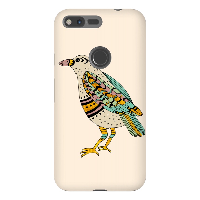Pixel XL StrongFit Playful Crow Tan by Pom Graphic Design