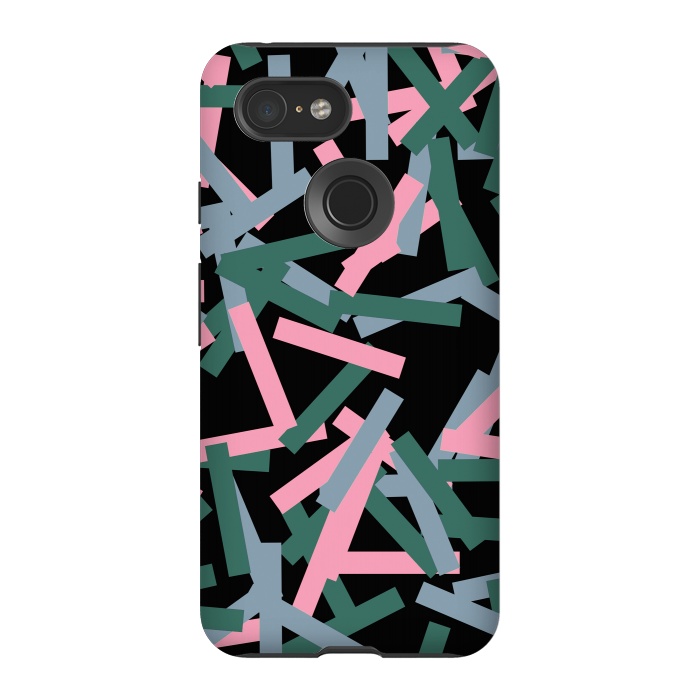 Pixel 3 StrongFit Rectangular Confetti Pink by Ninola Design