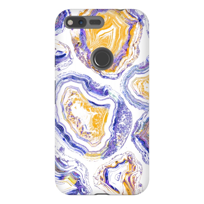 Pixel XL StrongFit Agate gemstone marble colorful painting by Oana 