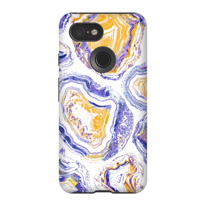 Pixel 3 StrongFit Agate gemstone marble colorful painting by Oana 