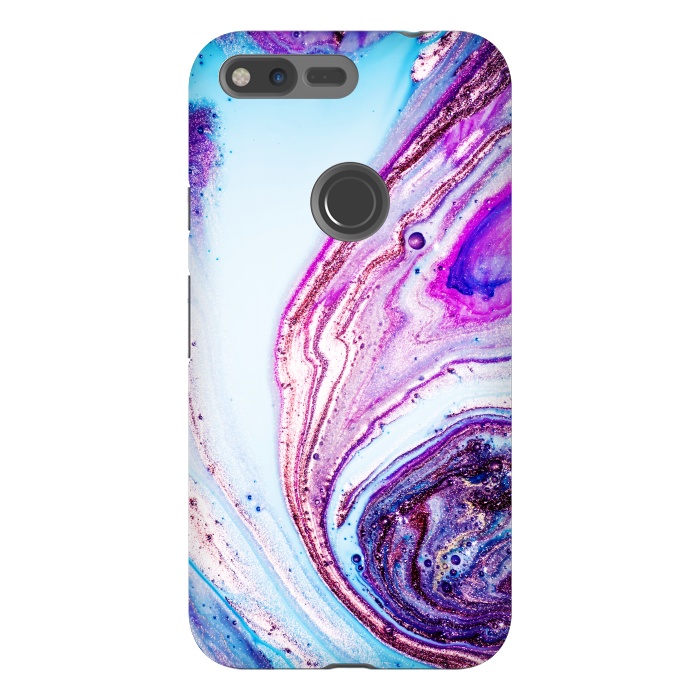 Pixel XL StrongFit Watercolors In Blue And Purple  by ArtsCase