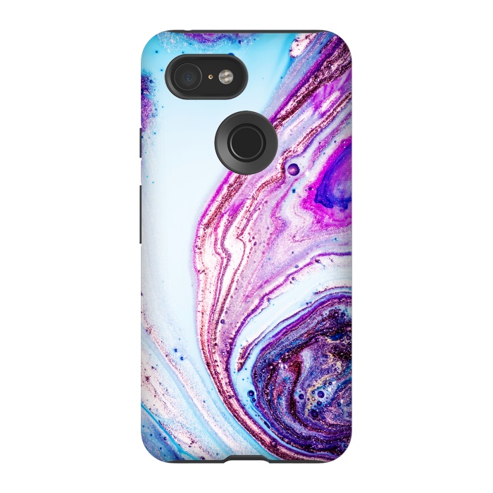 Pixel 3 StrongFit Watercolors In Blue And Purple  by ArtsCase