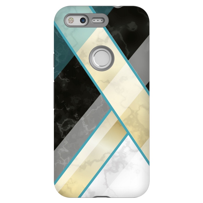 Pixel StrongFit Vertical Green Lines On Marble  by ArtsCase