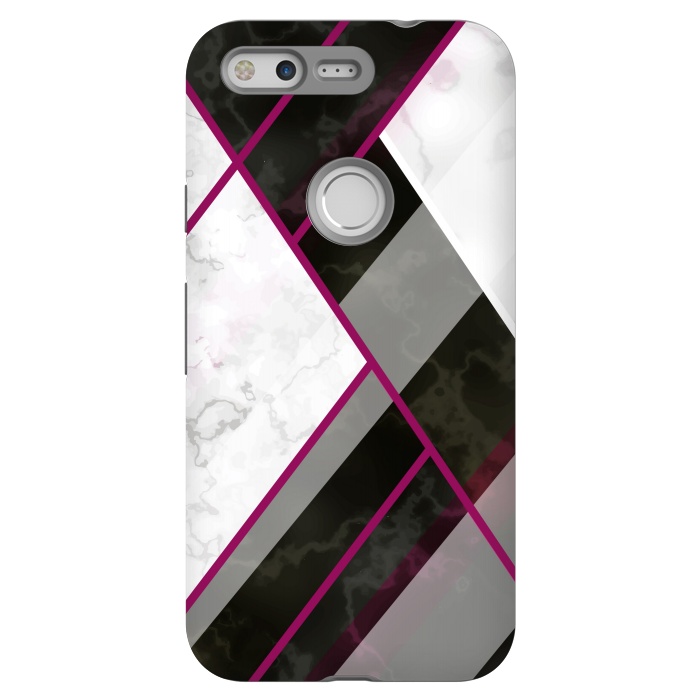 Pixel StrongFit Vertical Magenta Lines On Marble by ArtsCase