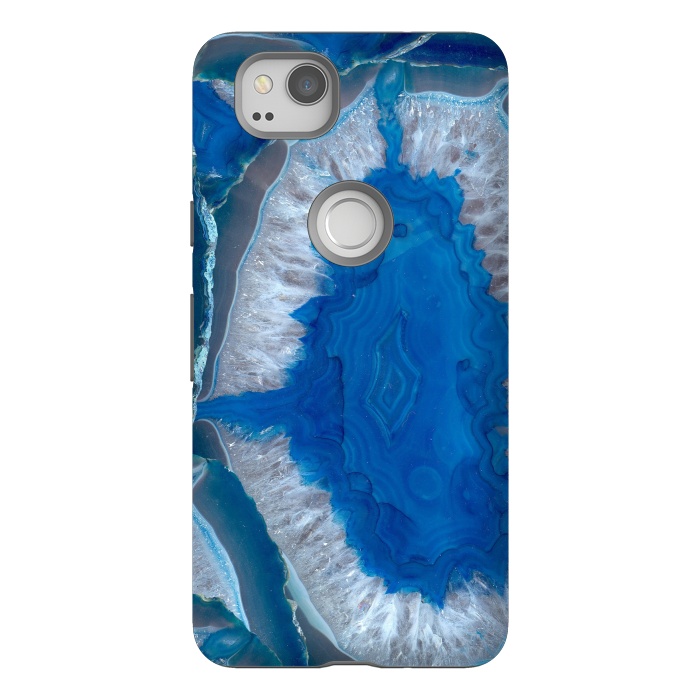 Pixel 2 StrongFit Blue Gemstone Geode by Andrea Haase