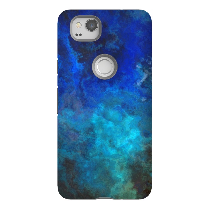 Pixel 2 StrongFit Blue Malachit Stone by Andrea Haase