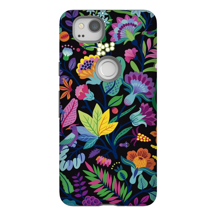 Pixel 2 StrongFit Flowers Bright Colors by ArtsCase