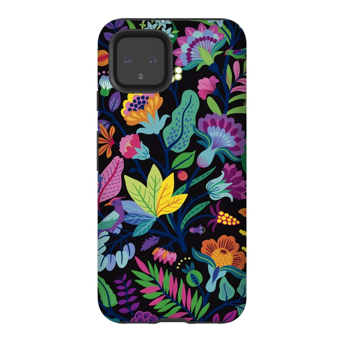 Pixel 4 StrongFit Flowers Bright Colors by ArtsCase