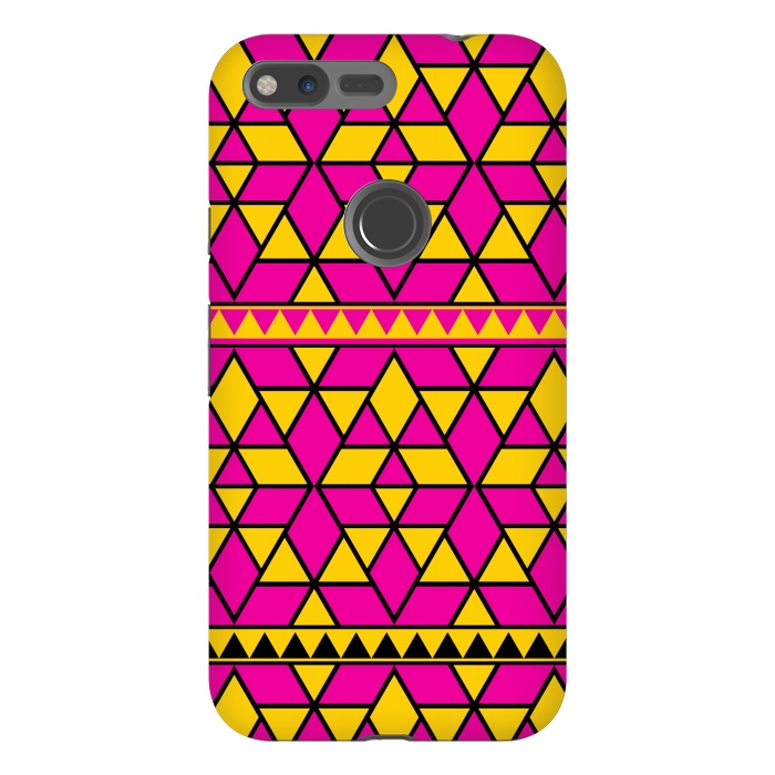 Pixel XL StrongFit pink yellow triangle by TMSarts