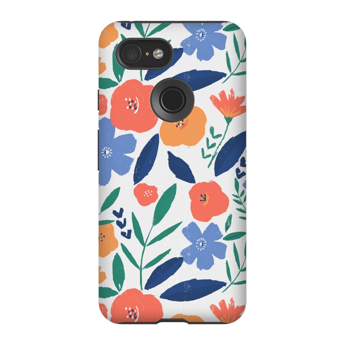 Pixel 3 StrongFit bold minimal flower pattern by lauradidthis