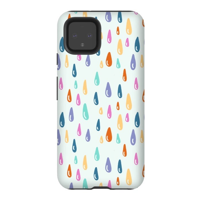 Pixel 4 StrongFit Rainbow Raindrops by Melissa Pedersen