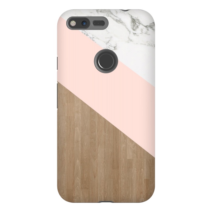 Pixel XL StrongFit Wood PinK Marble by ''CVogiatzi.