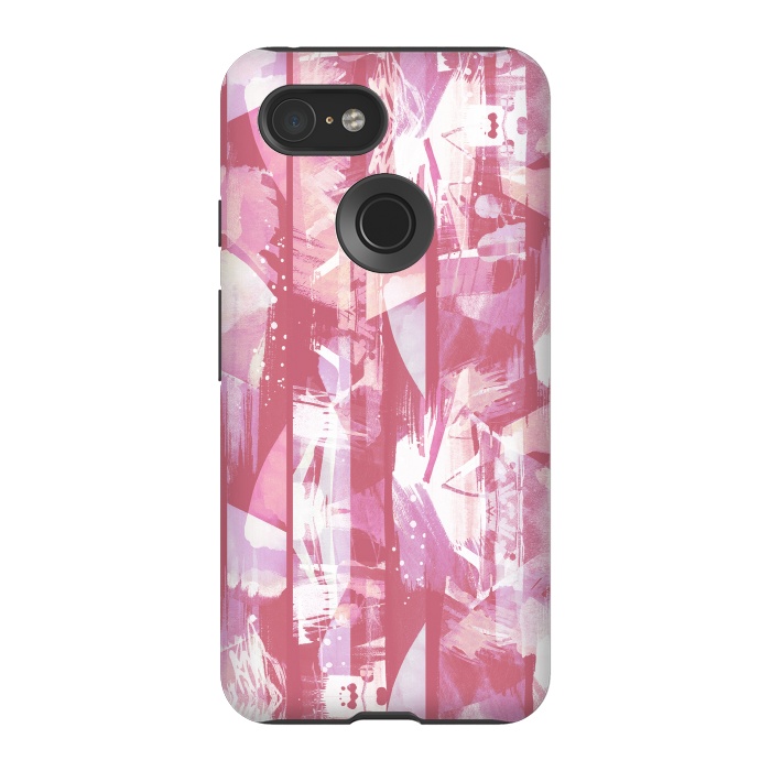 Pixel 3 StrongFit Pastel watercolor brushed stripes by Oana 