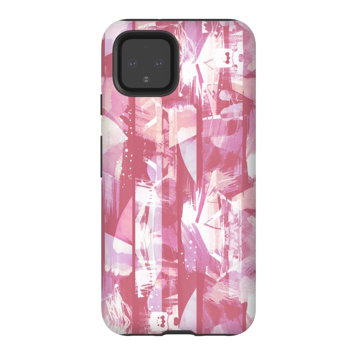 Pixel 4 StrongFit Pastel watercolor brushed stripes by Oana 