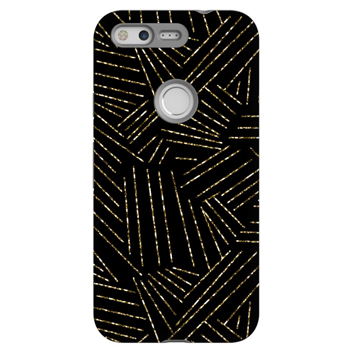 Pixel StrongFit Black and Gold Glitter Lines by Ashley Camille