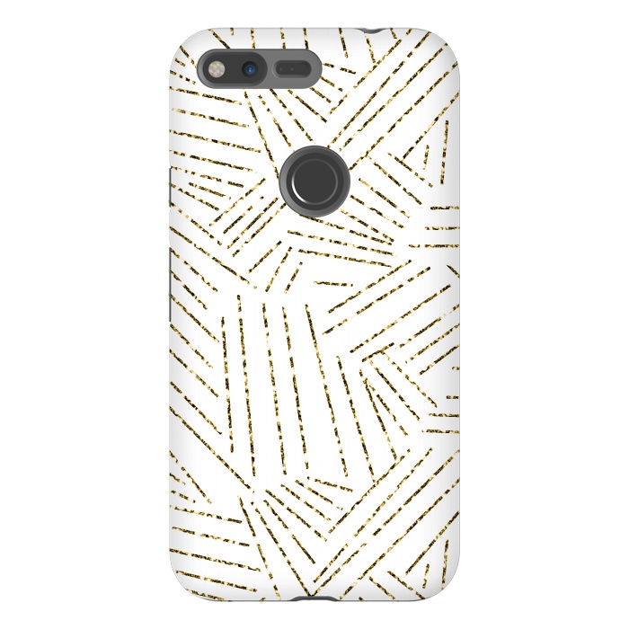 Pixel XL StrongFit White and Gold Glitter Lines by Ashley Camille